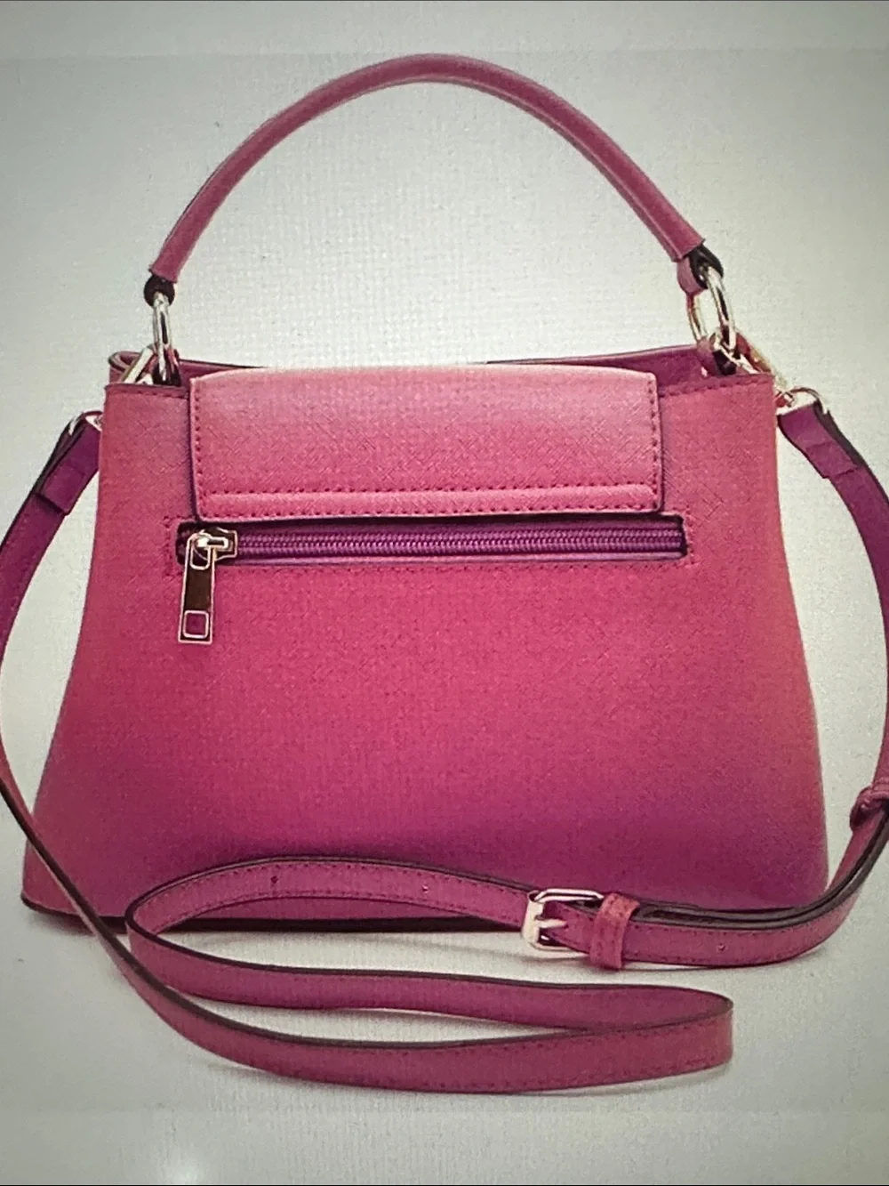 V Logo Top-Handle Satchel in Hot Pink